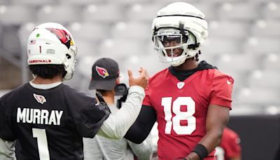 Kyler Murray, Marvin Harrison Jr. continue to show connection on first day in pads