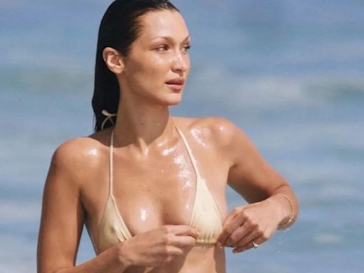 Bella Hadid sizzles on the beach as she skips New York Fashion Week for Malibu