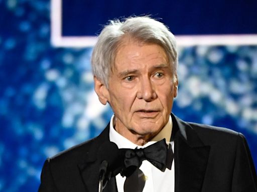 Harrison Ford chokes back tears as he makes emotional speech during Disney Legend's Award