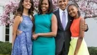 Former US president Barack Obama and family, seen here with their dogs, at the White House in 2015