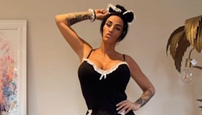 Katie Price flaunts new boobs in sexy French maid outfit