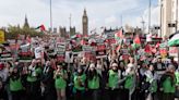 Israel-Hamas war: Tens of thousands of Pro-Palestinian protesters march in central London to demand ceasefire - in pictures