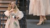 Sarah Jessica Parker Pops in Multicolored Aquazzura Sandals for ‘And Just Like That…’ Season Three