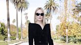 Nicole Kidman Is Timelessly Elegant in Black Velvet Coat Dress and Pointed-Toe Pumps