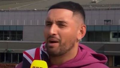 BBC Wimbledon commentator Kyrgios changes from bold outfit into England hoodie