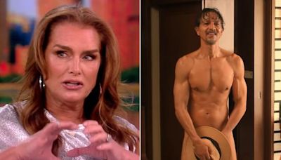 Brooke Shields surprised nearly nude Benjamin Bratt by dropping her dress so he didn't feel alone on movie set