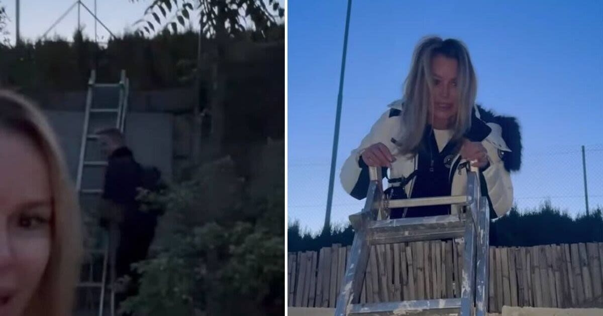 Amanda Holden scales wall to get to work after getting trapped in Spain