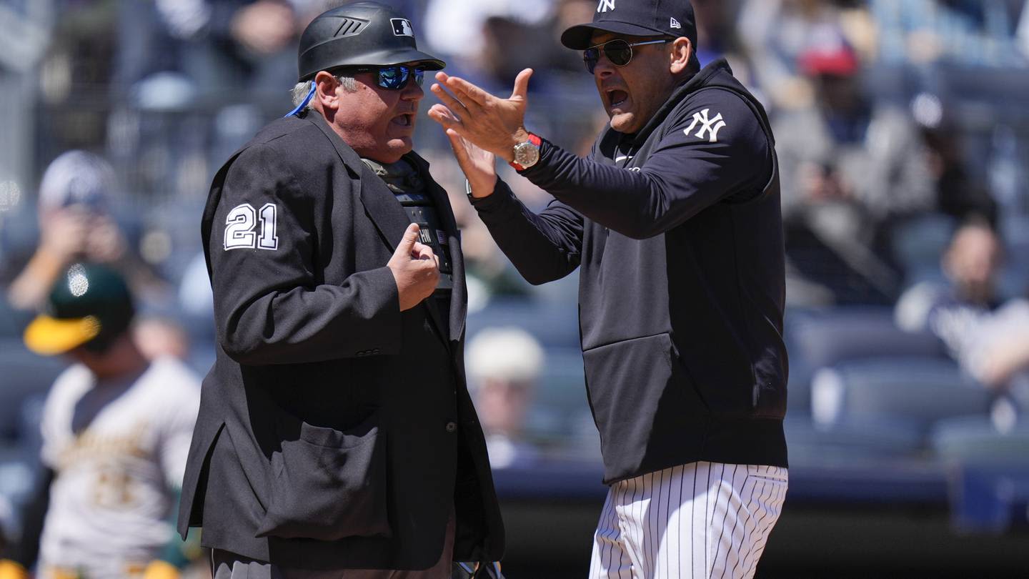 Yankees manager Aaron Boone ejected after fan mouths off to home plate umpire