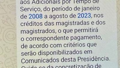 Tribunal de Justiça de SP avisa juízes que prepara pagamento de penduricalho de 15 anos