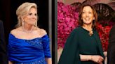 Jill Biden Dazzles in Sapphire Sergio Hudson Dress, Kamala Harris Dons Chloé Cape and More at White House State Dinner for Kenya...