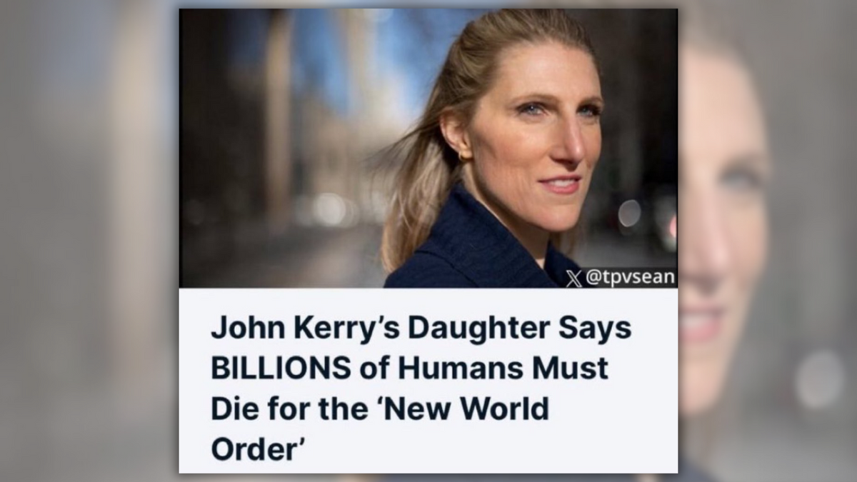 Fact Check: Rumor Claims John Kerry's Daughter Vanessa Said Billions of Humans Must Die for 'New World Order.' Here's the Truth