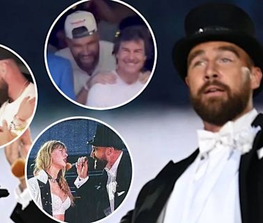 Travis Kelce compartió su experiencia rodeado de celebridades y subiendo al escenario con Taylor Swift en el Eras Tour