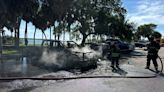 3 of 5 vehicles complete loss after catching on fire in Maximo Park