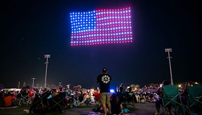 Naples drone show lights up the night sky in colorful celebration of Independence Day