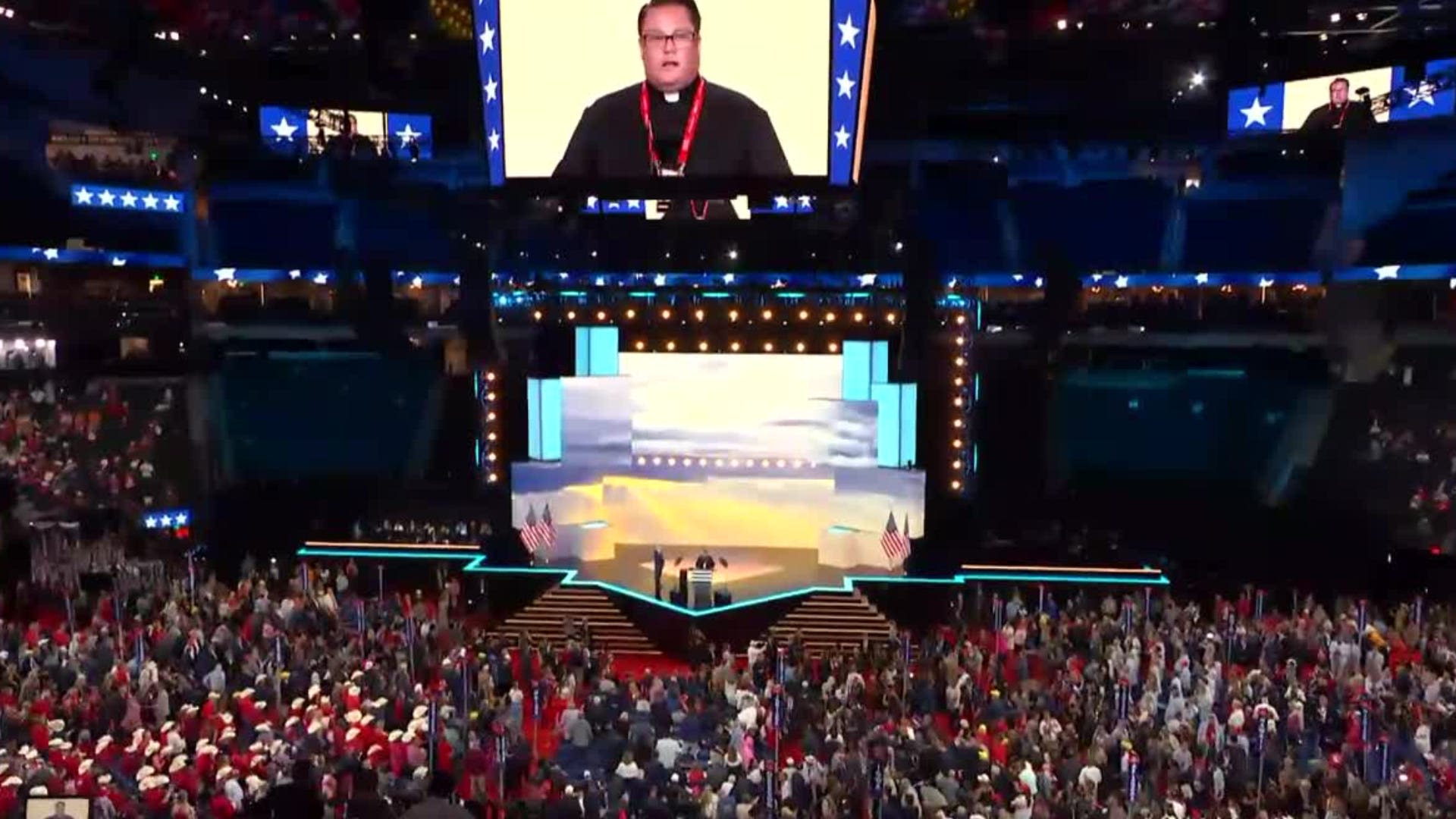 Kenosha priest at RNC gives Donald Trump impression before leading prayer