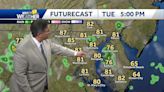 Partly cloudy and hot for Tuesday with chance for thunderstorms