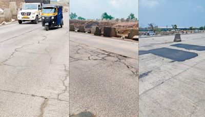 Cracks develop on recently concreted stretch of Mumbai-Nashik highway