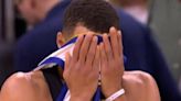 Steph Curry's reaction to Draymond Green ejection spotted by live TV cameras