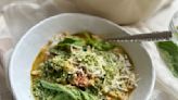 This One-Pot Pesto and Veggie-Packed Lasagna Soup Is a Weeknight Winner