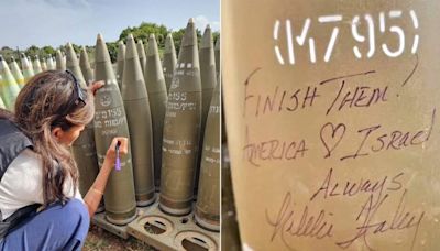 Nikki Haley writes ‘finish them’ on IDF shells during Israel visit