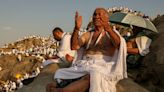 Muslim pilgrims pray on Mount Arafat in hajj climax