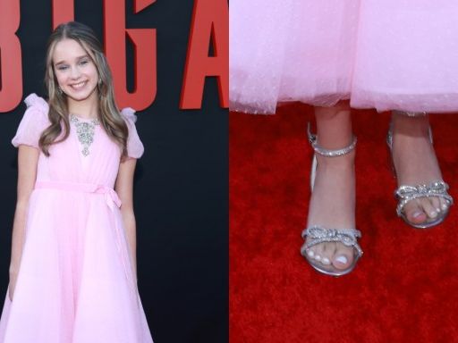 Alisha Weir Sparkles in Crystal-Embellished Bow Heels at ‘Abigail’ Premiere