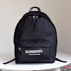 潮牌 Burberry 巴寶莉 英倫風格時尚 字母印花黑色後背包 美國outlet代購-雙喜生活館