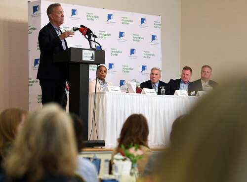 Lamont tells chamber audience state's 'doing pretty well'