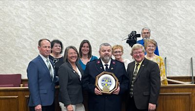 Hancock County Commissioners honor Salvation Army’s Captain Gene Hunt during meeting