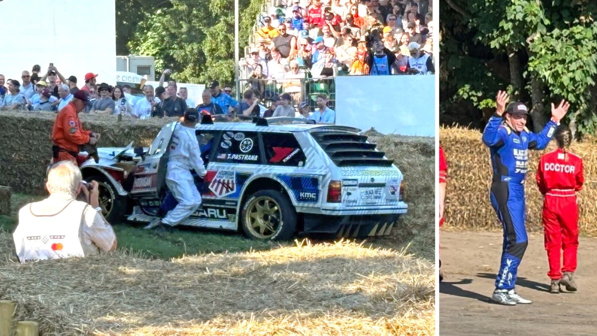 Travis Pastrana crashes Subaru 'Huckster' at Goodwood Festival of Speed