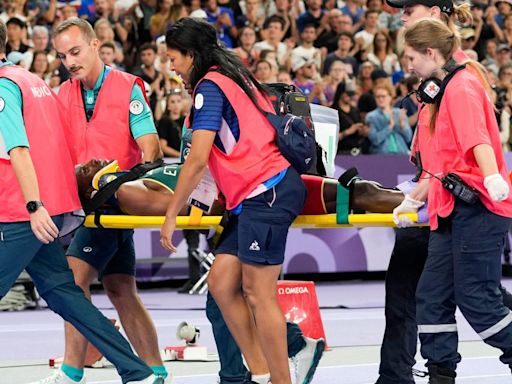 Men's steeplechase final: Ethiopian world record holder takes hard fall, carried away on a stretcher