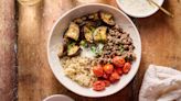 Ground Lamb, Eggplant, And Couscous Bowls Recipe