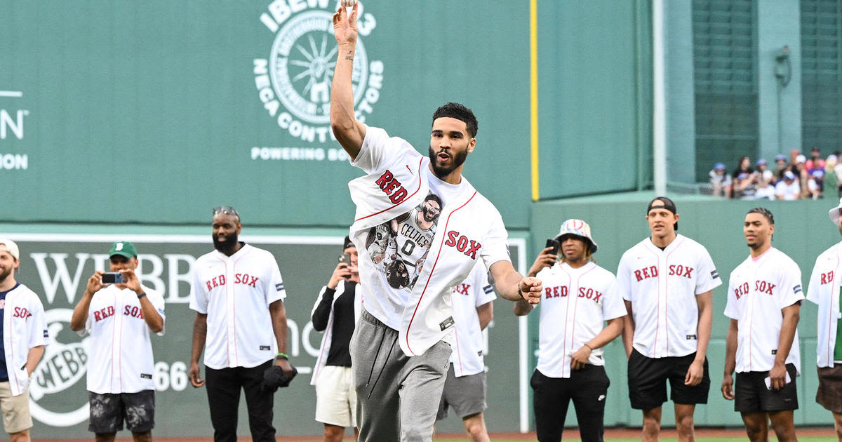 NBA champion Boston Celtics throw out first pitches before Red Sox game