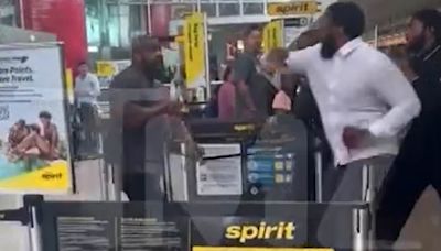 Five men brawl at Spirit Airlines check-in desk at Baltimore Airport