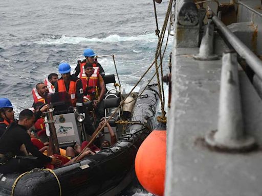 Watch: 8 Indians rescued from capsized oil tanker Prestige Falcon; Navy continues search
