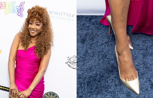 Tiffany Haddish Pays Homage to the 80s in High-Shine Gold Christian Louboutin Pumps at Her Adult Prom: A Night Under The Stars