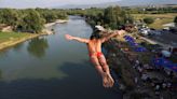 Kosovo bridge divers overcome fear to 'fly' in annual competition