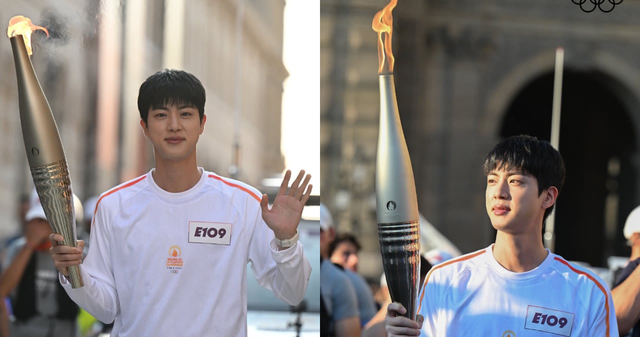 BTS' Jin creates history by carrying the Olympic torch in Paris for 2024 games; Watch video