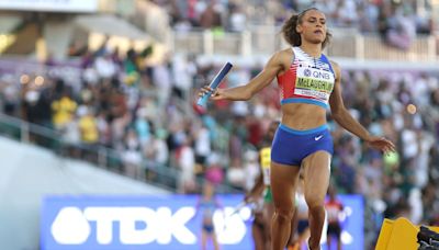 Sydney McLaughlin-Levrone makes track return in 4x100m relay in California