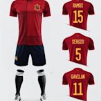 熱銷 2021西班牙球衣球迷版足球服套裝比賽訓練國家隊服短袖 可開發票