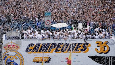 El Real Madrid celebra en Cibeles su título 36to de Liga Española y piensa en su 15ta orejona