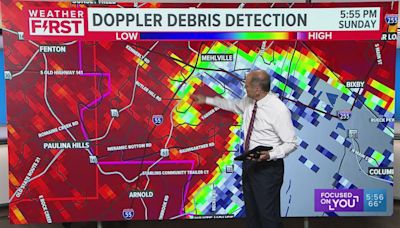 Tornado confirmed by radar in south St. Louis County as storms move out of St. Louis area