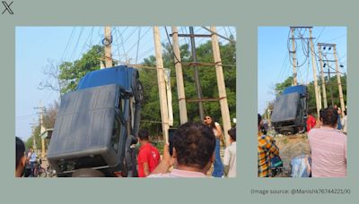 Watch: Mahindra Thar climbs up electric pole after being hit by Honda Amaze in Gurugam