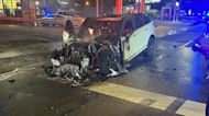 Range Rover goes up in flames on Peachtree Street in Buckhead