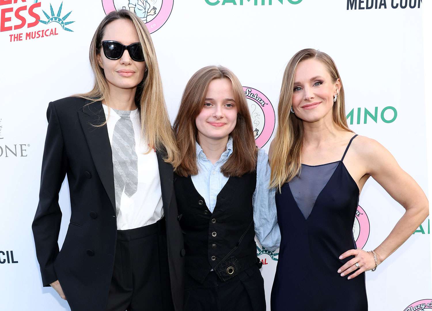 Angelina Jolie and Daughter Vivienne Support Friend Kristen Bell at “Reefer Madness: The Musical” Opening Night