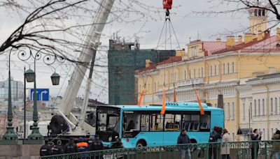 Seven killed as bus falls into river in Russia's St Petersburg