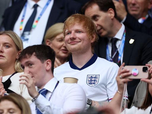 Ed Sheeran drops in on England camp before Switzerland clash