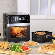 Oven-style air fryers are larger and more expensive than basket-style air fryers. They have a door that opens like a traditional oven, and racks for cooking multiple items at once. They are great for cooking larger quantities of food, such as a whole chicken or a batch of cookies.