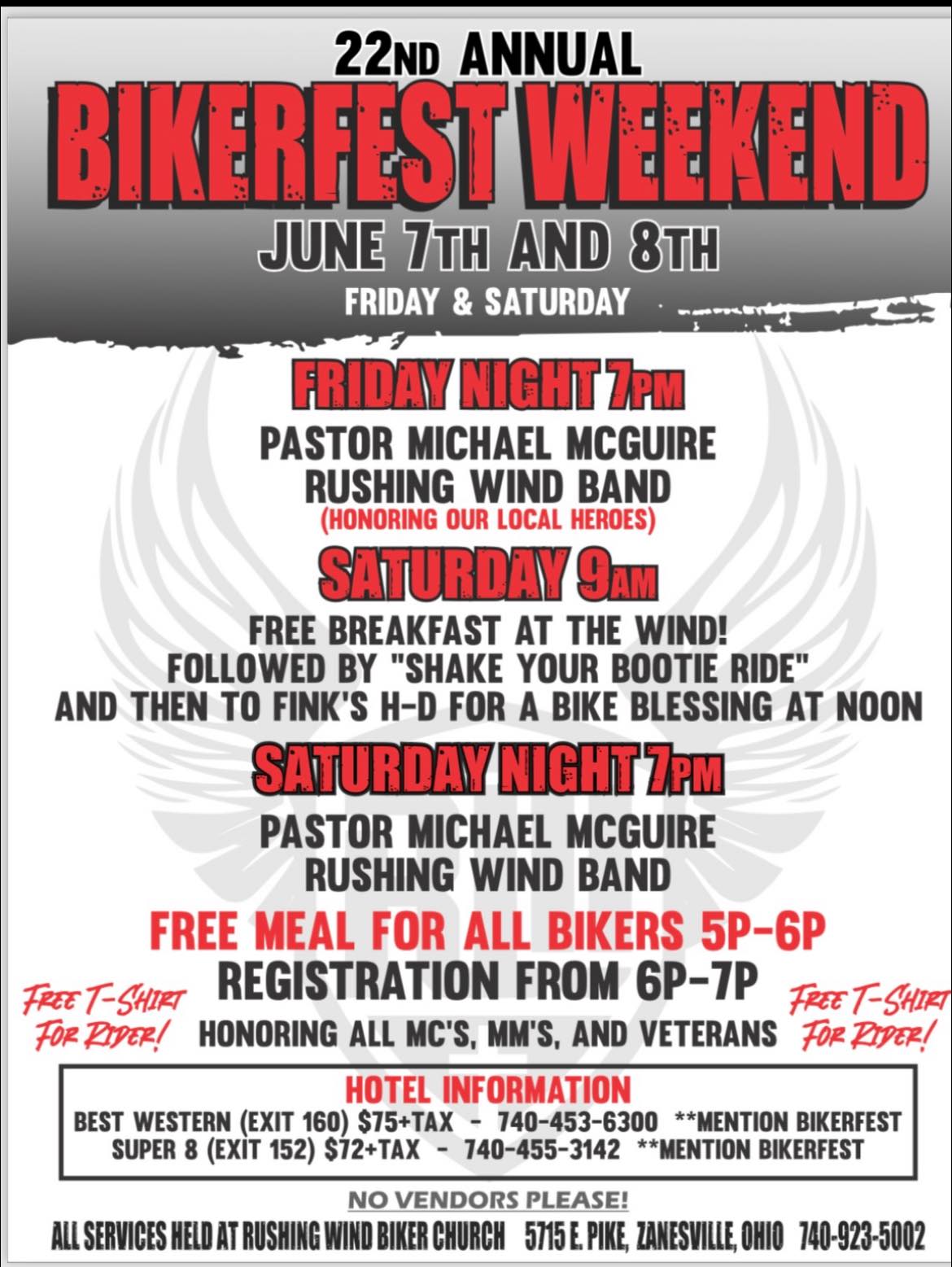 22nd Annual Bikerfest Weekend at Rushing Wind Biker Church - WHIZ - Fox 5 / Marquee Broadcasting