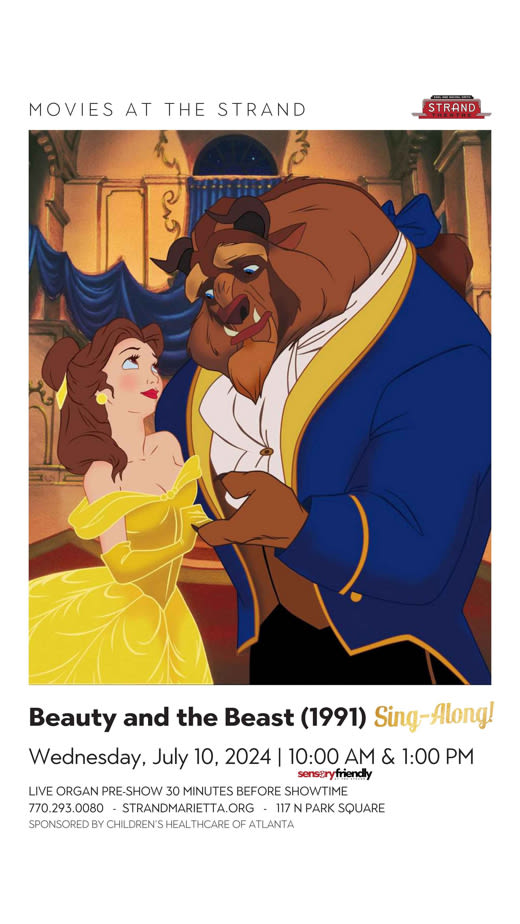 Disney Movie Series: Beauty and The Beast Sing Along (1991) in Atlanta at Strand Marietta 2024